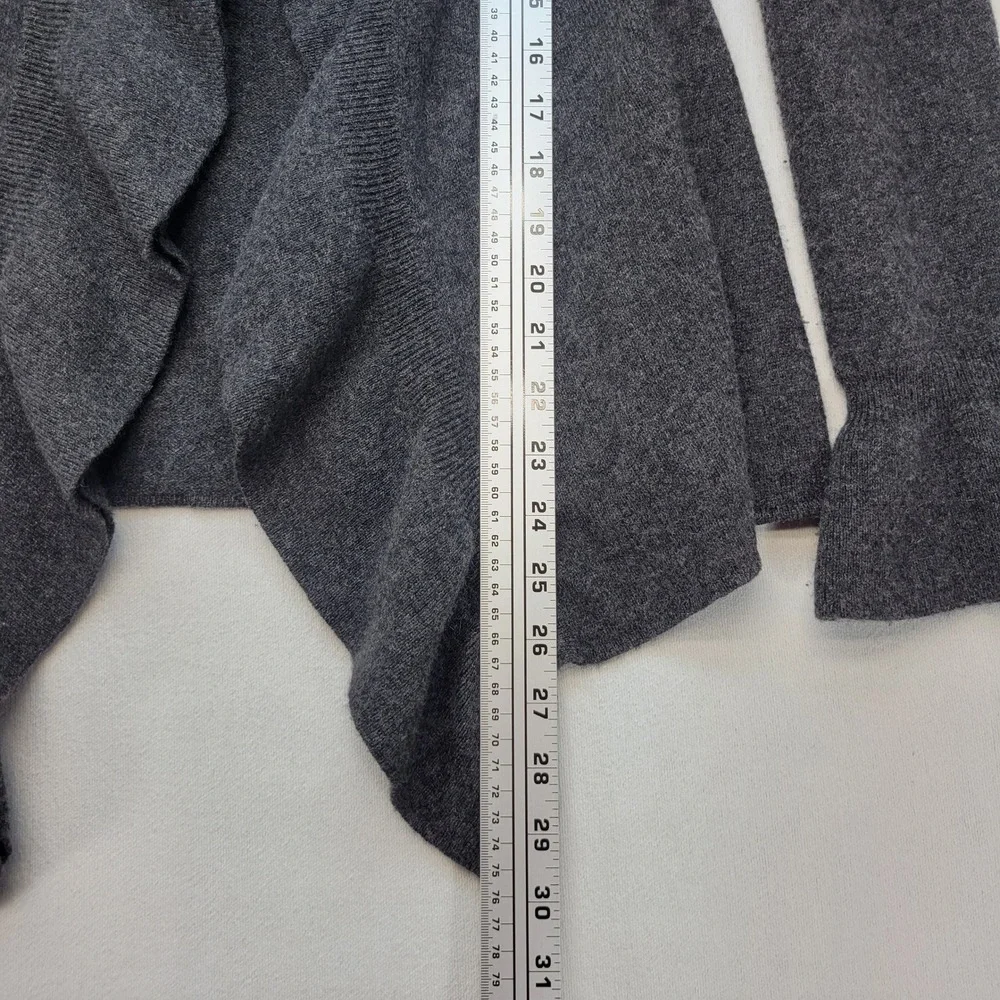 Marisa Christina Cardigan Womens XS Gray Cashmere Shawl‎ Collar Bell Sleeve Open